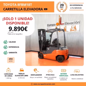 CARRETILLA ELEVADORA 1800 KILOS