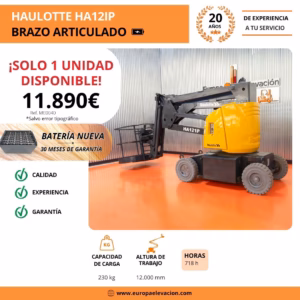 HAULOTTE ARTICULADO ELECTRICO - EUROPA ELEVACION PLATAFORMA ARTICULADA 12000 MM